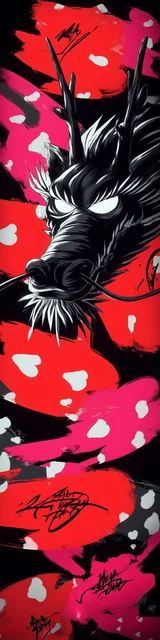 Free dragon bookmark featuring a black dragon on a red background